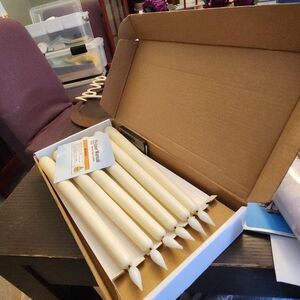Set of Cream Taper Candles 12 LED